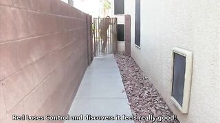 Girl squats and shits on the couch