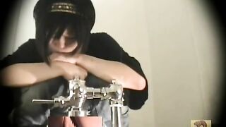 Cute girl shits in toilet with hidden camera