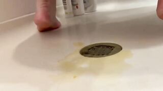 Woman touches her shitty asshole