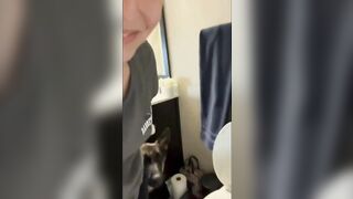 Girl pulls a shit out of her ass with a glove