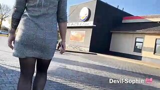 Girl squats and shits on bike in parking garage