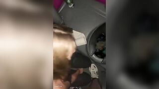 Girl sucks on a huge shit filled dildo