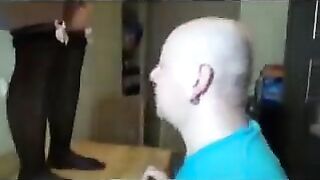 Woman makes a baby eat shit off the floor