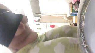 Woman takes a huge shit in a toilet bowl