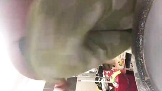 Woman takes a huge shit in a toilet bowl