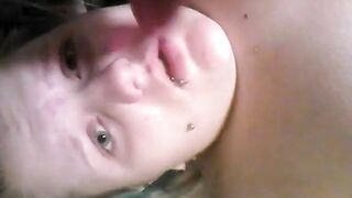 She sticks a large enema tube into her ass