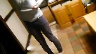 Woman shits on the bed while a guy films her