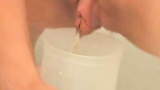 Girl drinks her own piss from a bottle