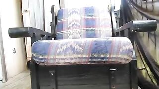 Girl in wheelchair takes a huge shit on her cushion