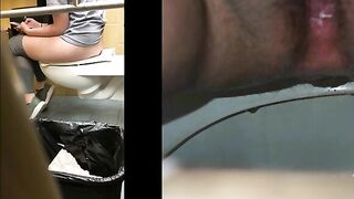 Guy takes a huge shit and eats it on a toilet
