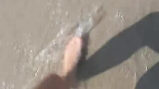 Blonde bitch slides her ass around a shitty floor