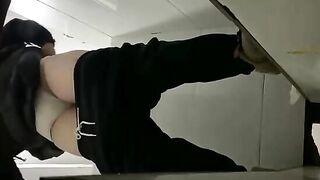 Women shit in Asian restroom