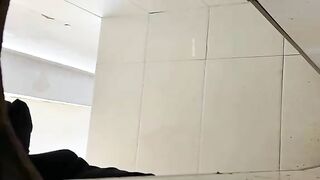 Slut sits in shit covered with a white shirt