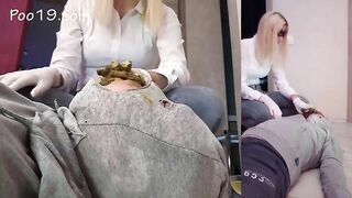 Two girls stuff ass full of shit and get hands dirty