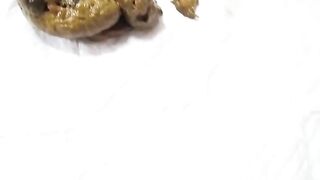 Girl pisses on a table