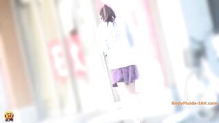 Girl in high heels takes a huge shit in an empty bathtub