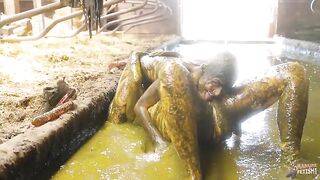 Kaitlyn and Lyndra love farm life with cow shit