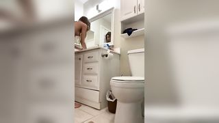 Girl stripping and pissing