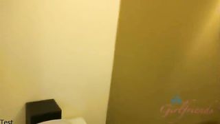 Gorgeous and sexy naked woman pisses in the hetel room