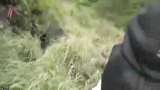 Cute blonde teen pee closeup