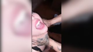 Beautiful blonde teen gets piss in her mouth