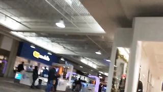 Curvy big boobs blonde pissing in dressing room