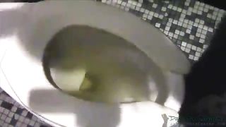 Sexy girls piss in public toilet