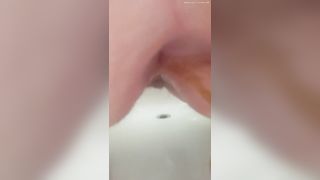 Pink pussy closeup and pee fun