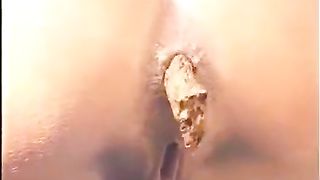 Lusty blonde strip naked for pooping in the forest