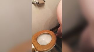 Chubby big ass milf pooping in the toilet