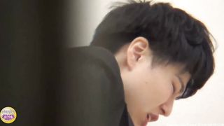 Short hair Japanese office lady pooping