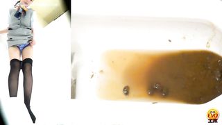 Cute ass Japanese poops in the public toilet