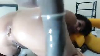 Sexy ass Asian babe dildo fucking herself