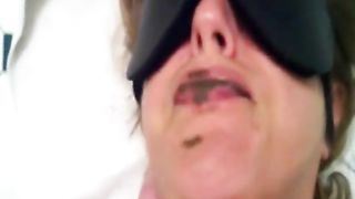 Slutty MILF eating her fresh turd