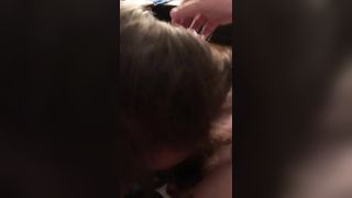 Chubby wife in mask gives hot scat blowjob