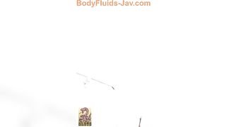 Cute brunette Jap teen girl with hairy pussy pooping