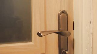 Beautiful lady pooping in the toilet