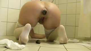 Sexy stockings and sexy doggy style poop