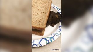 Poop sandwich breakfast