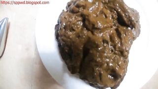 Sexy Chinese slut with hairy pussy pooping on the floor