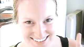 Pretty amateur blonde poops