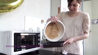 Sweet lady poop cooking