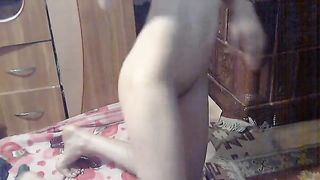 Cute Asian lady poops hard