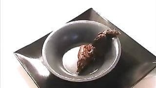 Brunette sexy bitch poops