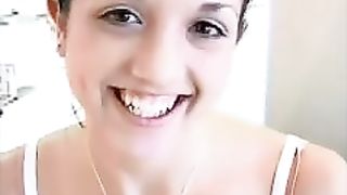 Cute smiling babe pooping