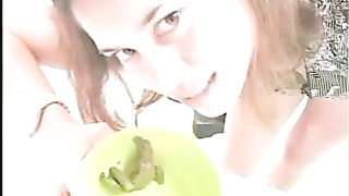 Creamy sticky poop on the plate