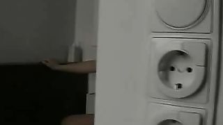 Hot pantyhose pooping show