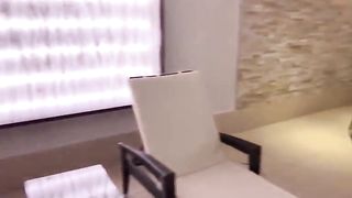 Gorgeous curvy slut pooping in the pool