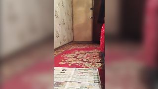 Russian girl poops two enormous turds