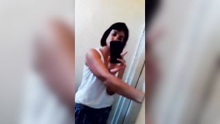 Selfie poop licking show